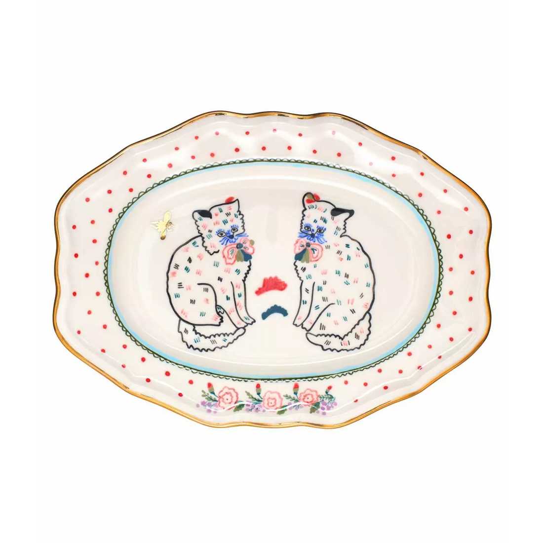 product image - Тарілка овальна Gunia Project Cat Easter 2023, розмір 33х24 см