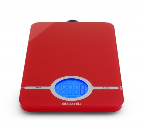 product image - Весы цифровые кухонные Brabantia, 26,6x15,1x18 см, красный