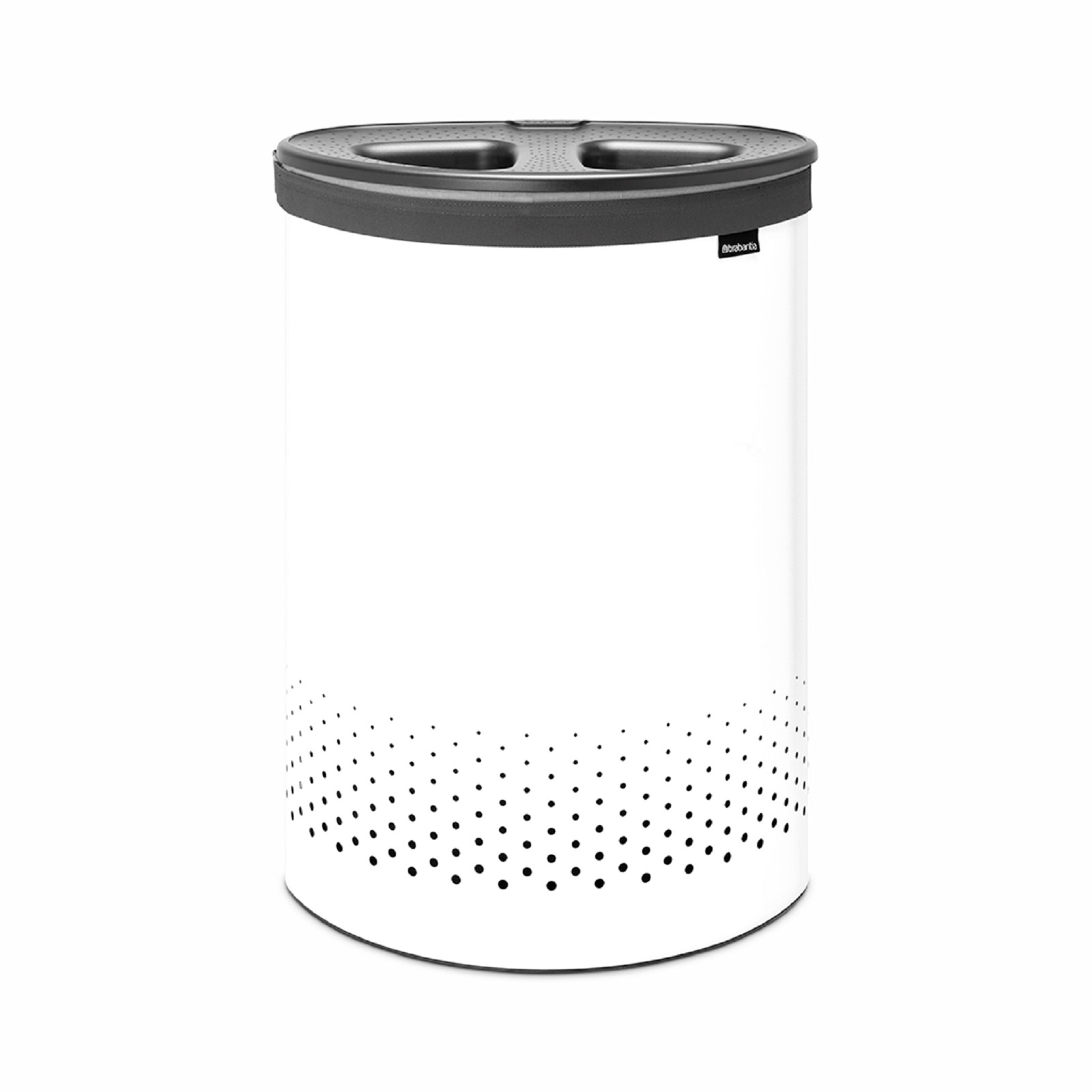 product image - Бак для білизни з 2-ма відділеннями Brabantia Laundry Bin, об'єм 55 л, білий з сірим