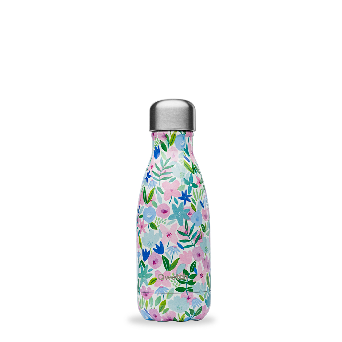 product image - Термопляшка Qwetch FLORA, об'єм 0,26 л, блакитний