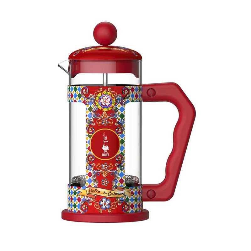 product image - Френч-пресс Bialetti Dolce&Gabbana, объем 0,35 л, красный с рисунком