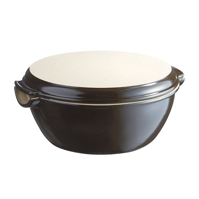 Форма для випікання хліба кругла з кришкою Emile Henry SPECIALIZED COOKING, кераміка, 32,5x29,5x14 см, чорний