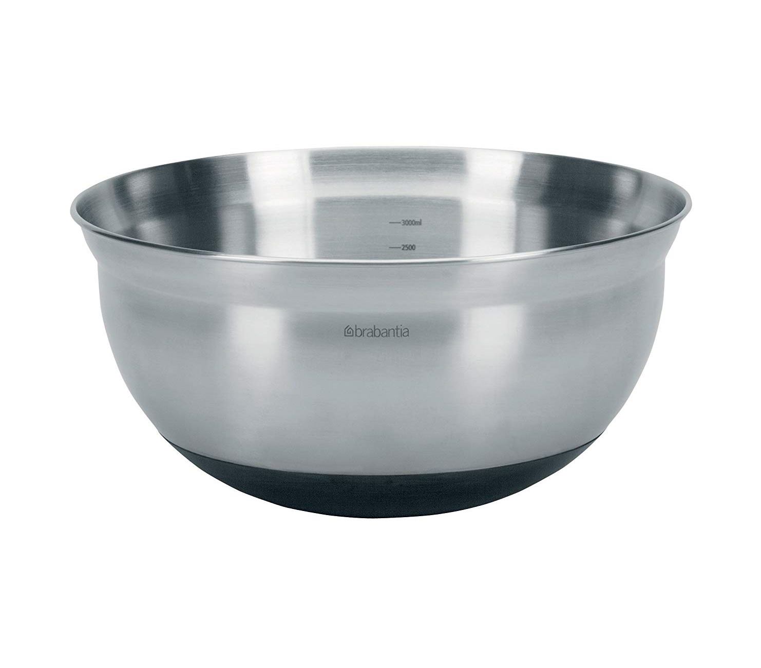 product image - Миска многофункциональная с термостойким покрытием и нескользящим основанием Brabantia, 3 л, диаметр 26 см, серебристый