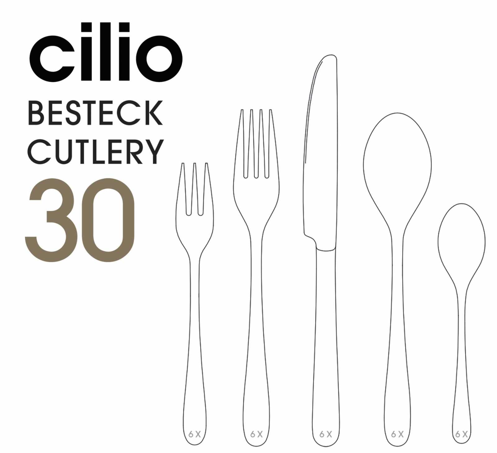 Набір столових приборів Cilio San Marino, 30 пр.