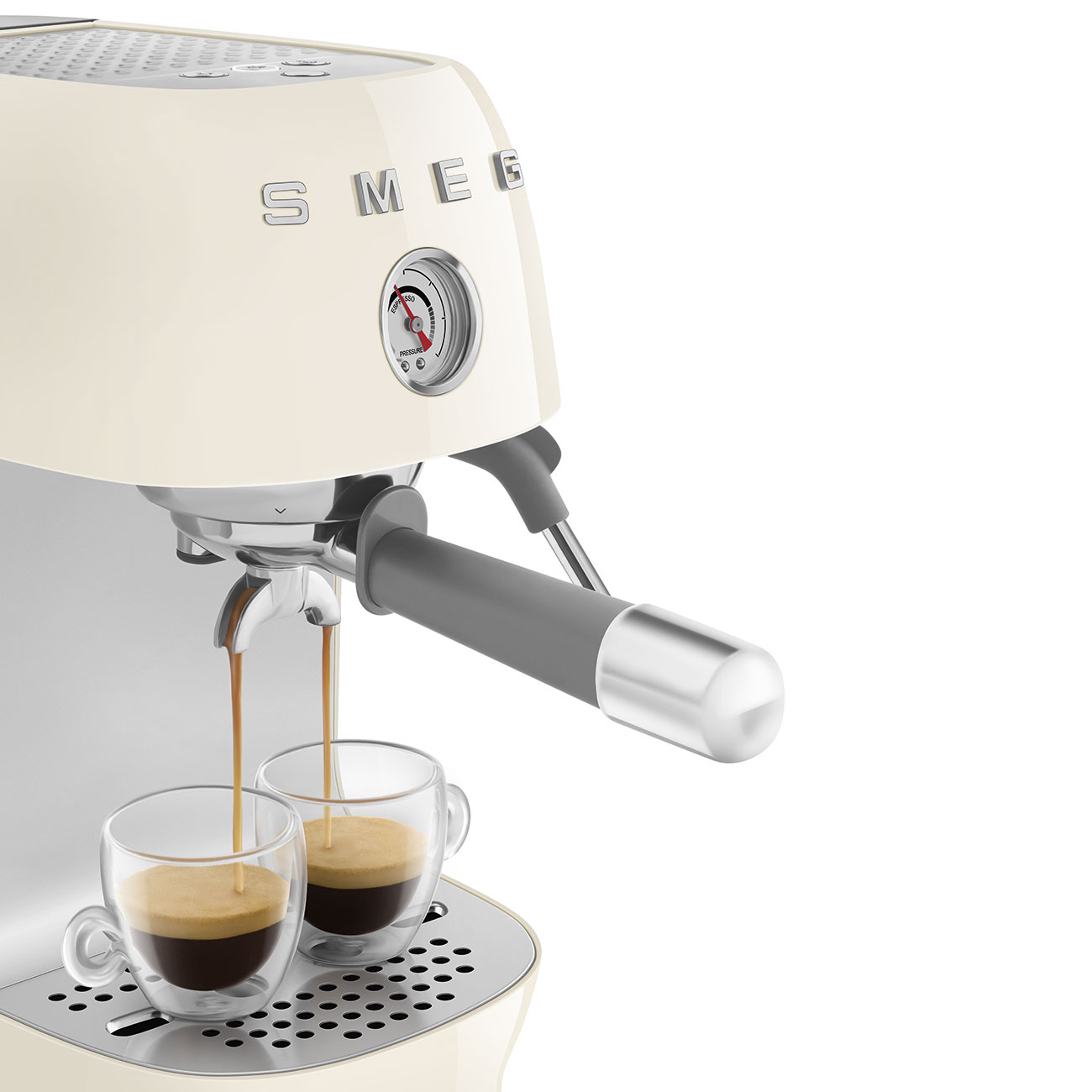 Кавоварка еспресо Smeg 50 Style, 36,4x20,5x29,5 см, кремовий