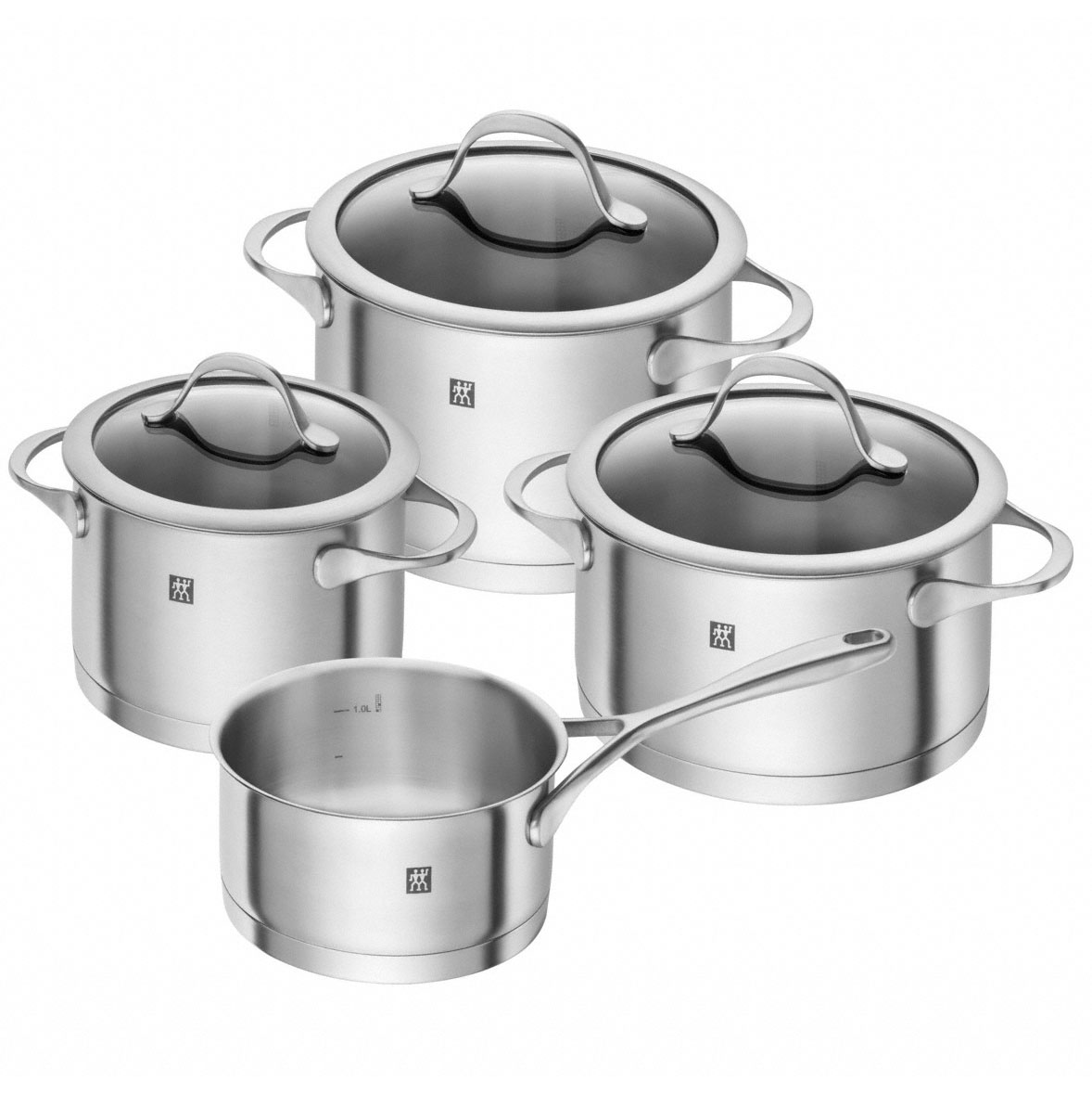 product image - Набор кастрюль с крышками Zwilling ESSENCE, 4 предмета, серебристый