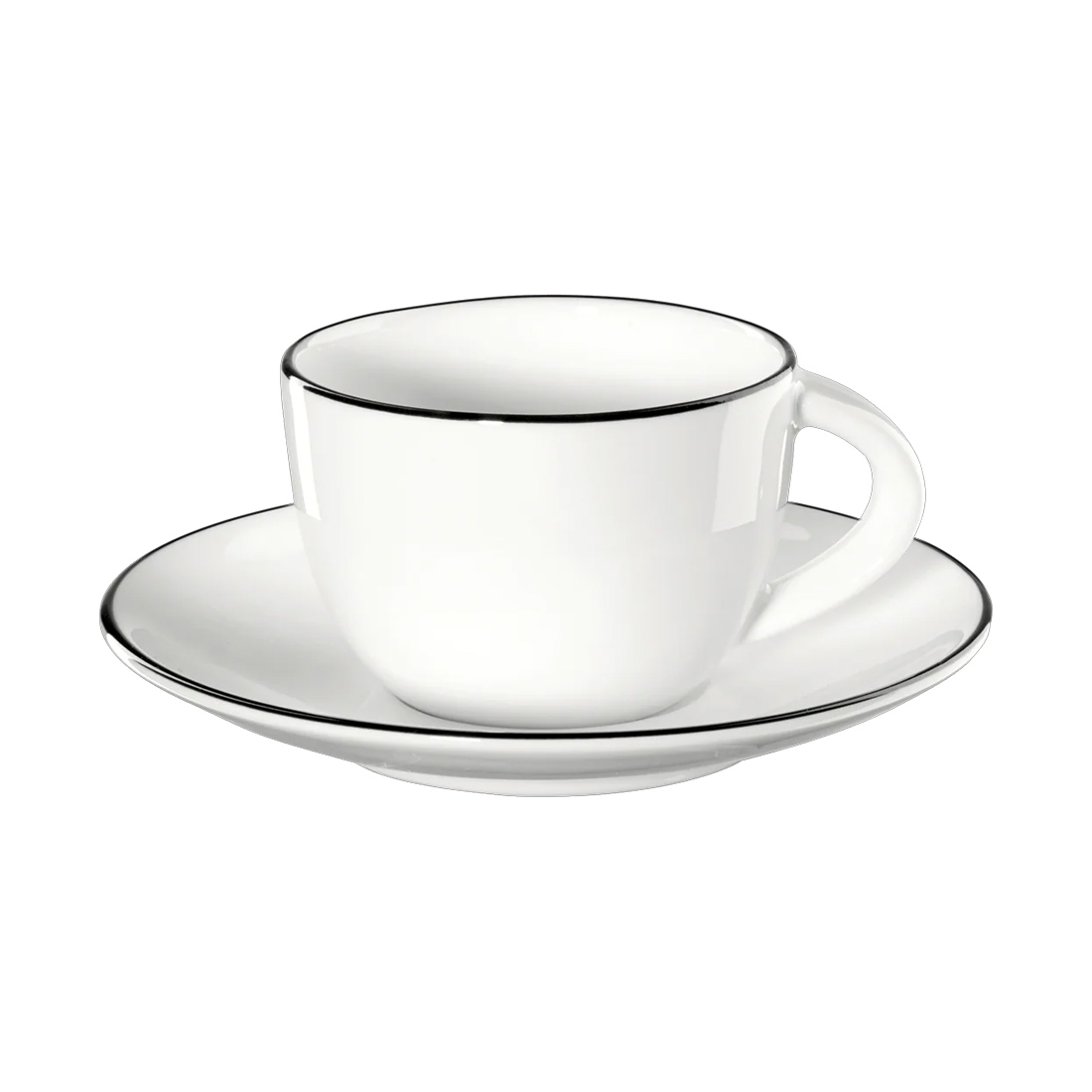 product image - Чашка с блюдцем для эспрессо ASA Selection À table, объем 0,07 л, белый с черным