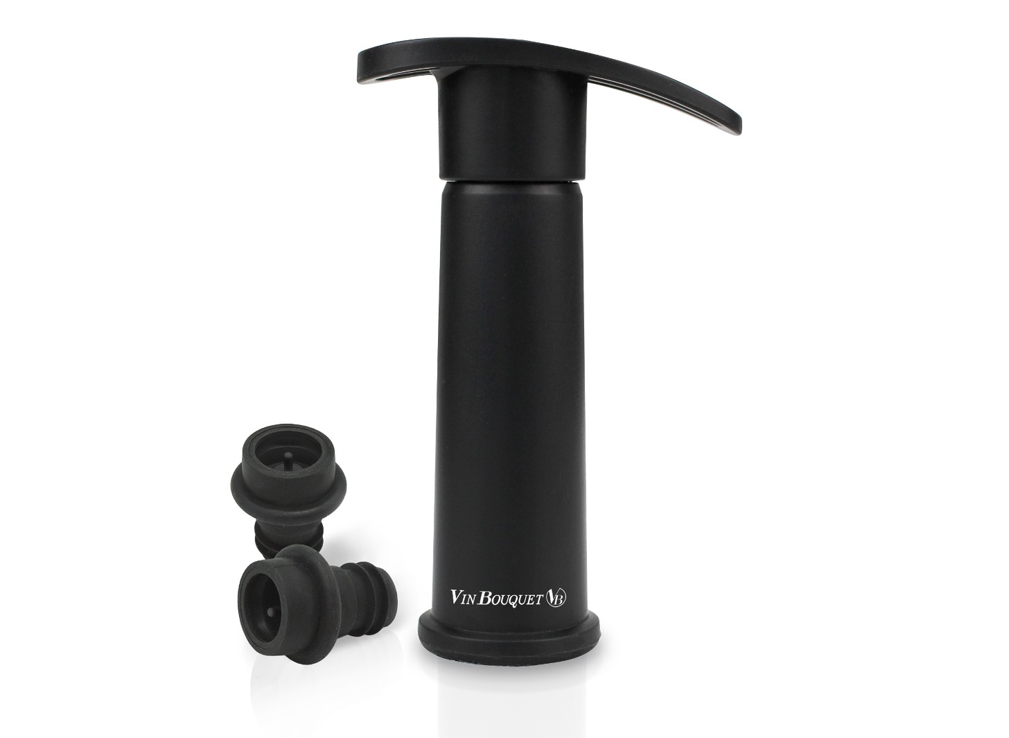 product image - Помпа та 2 пробки VinBouquet TO PRESERVE, чорний