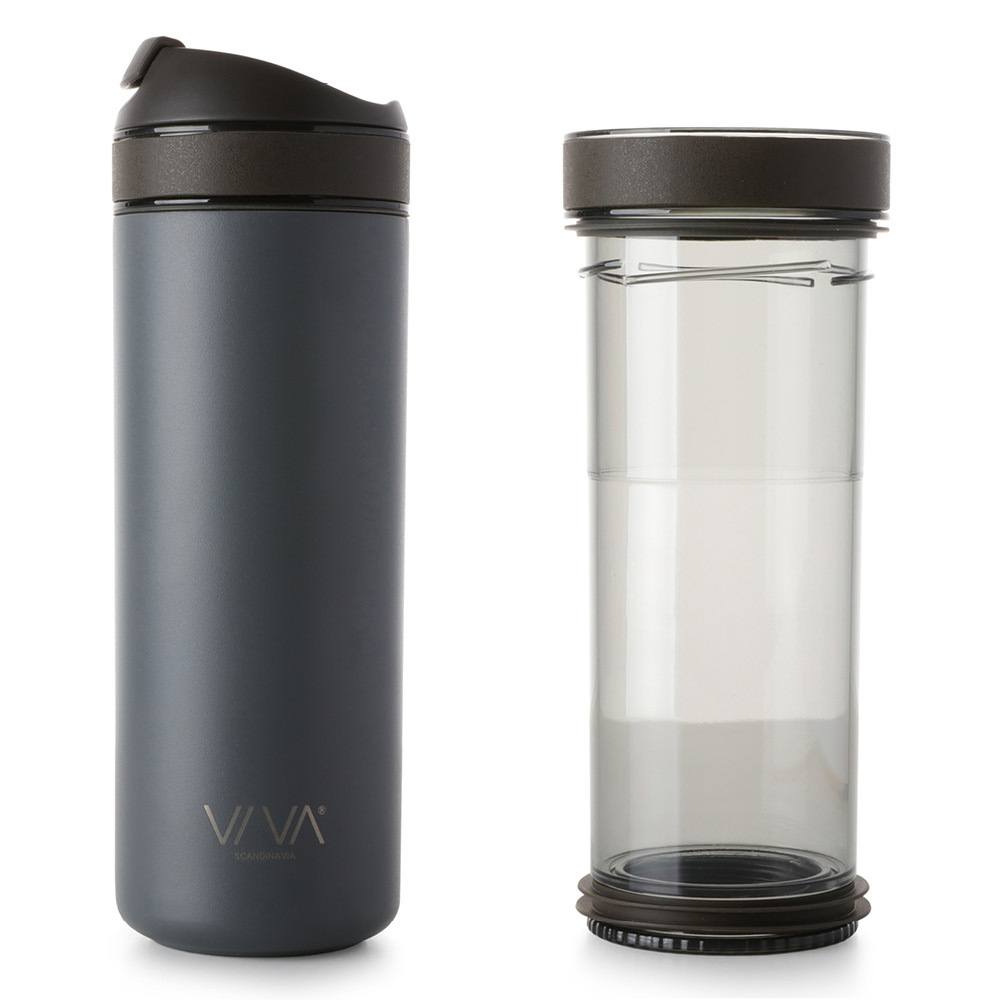 product image - Термос-инфузор для чая Viva Scandinavia RECHARGE, объем 460 мл, серый
