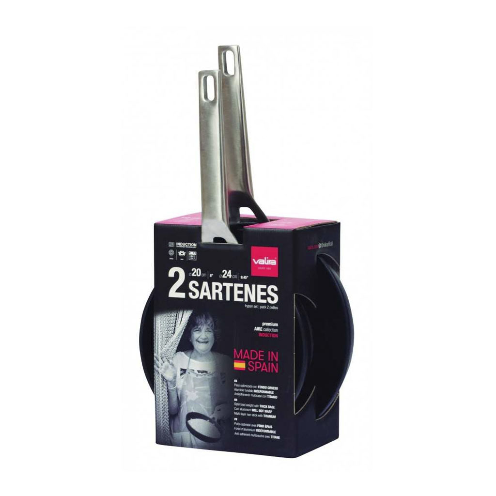 product image - Набор сковород Valira AIRE INDUCTION, диаметр 20 и 24 см, черный