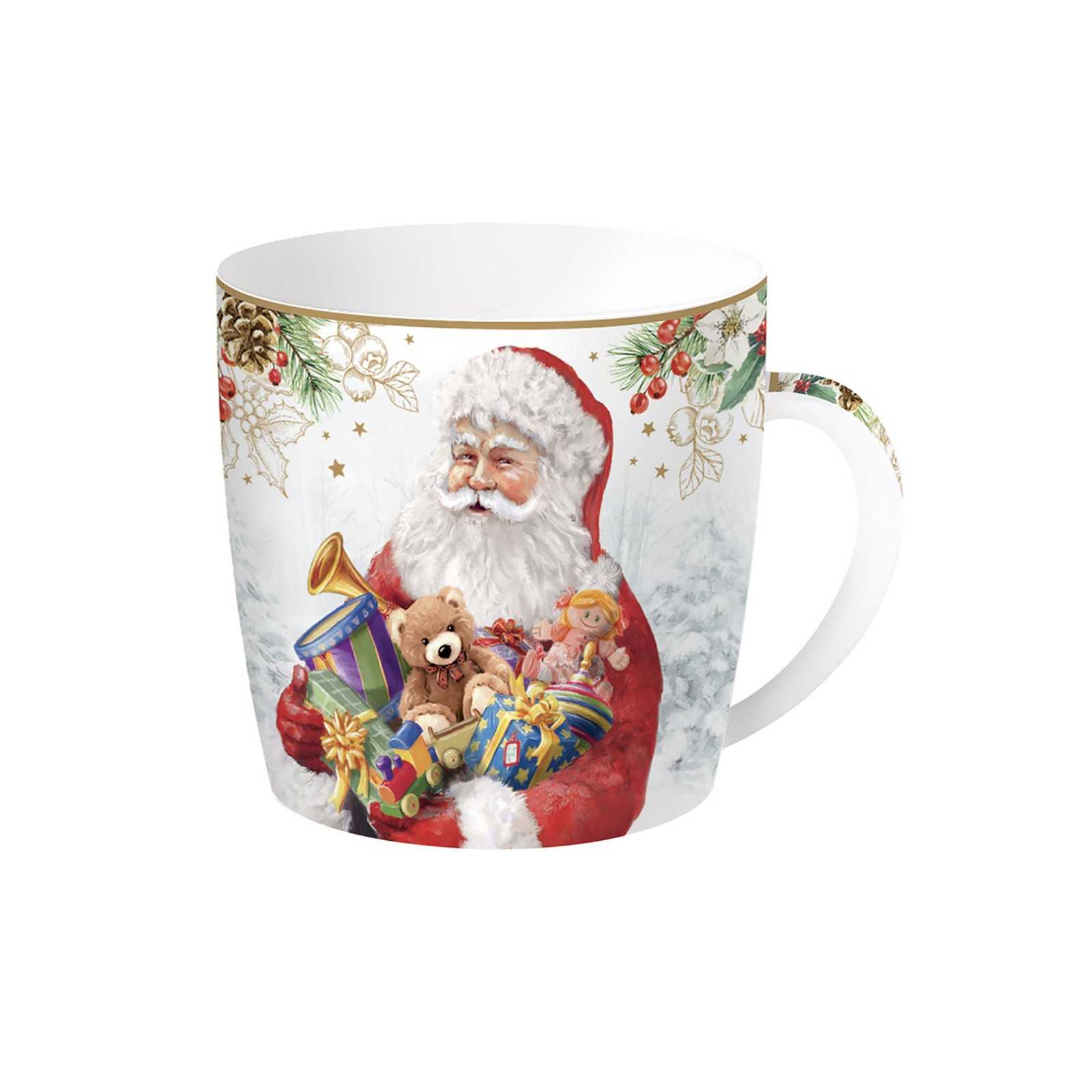 product image - Кухоль порцеляновий Easy Life SANTA IS COMING, об'єм 0,35 л, білий з малюнком