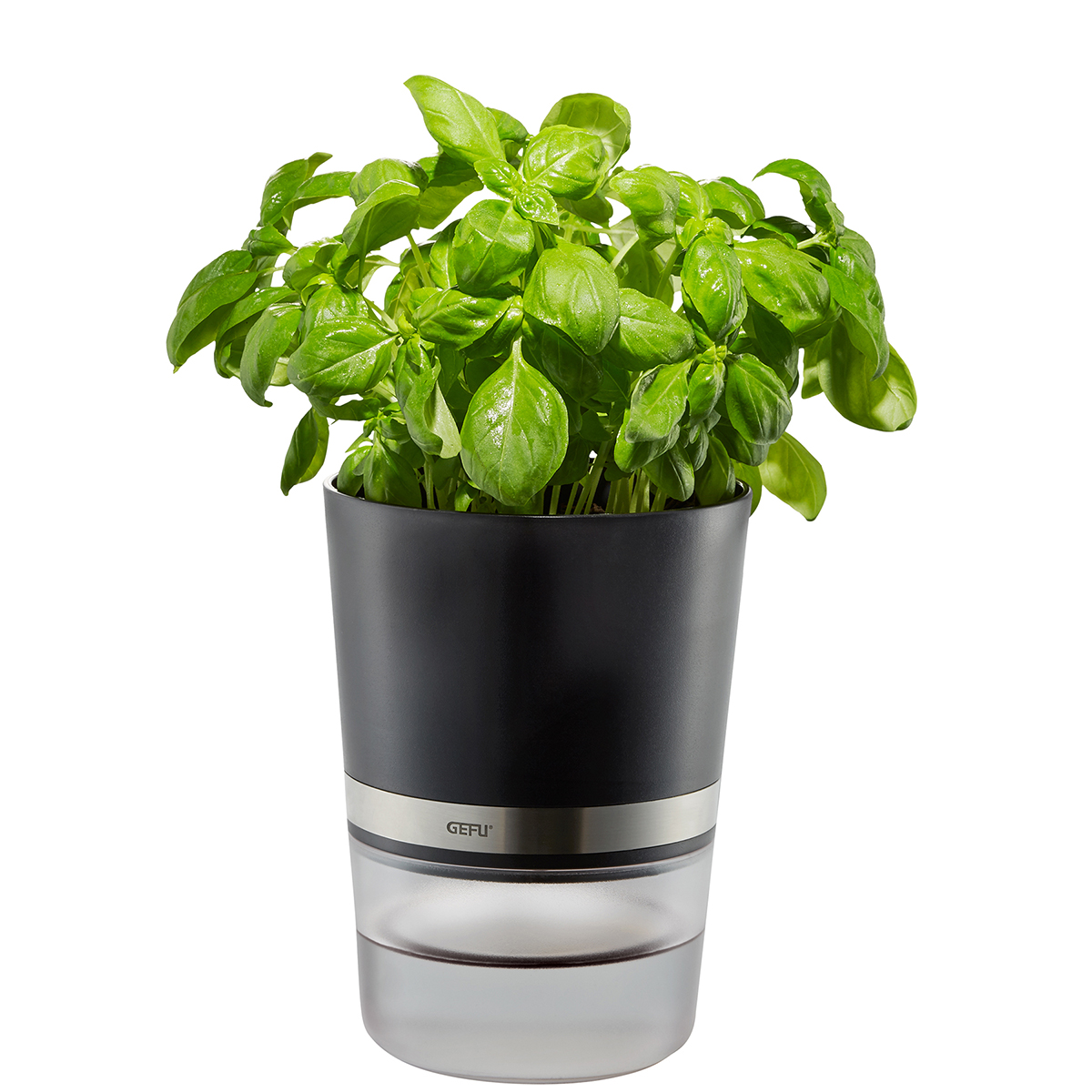 product image - Горщик з гідросистемою для вирощування зелені GEFU Herb pot BOTANICO, діаметр 14,2 см, чорний