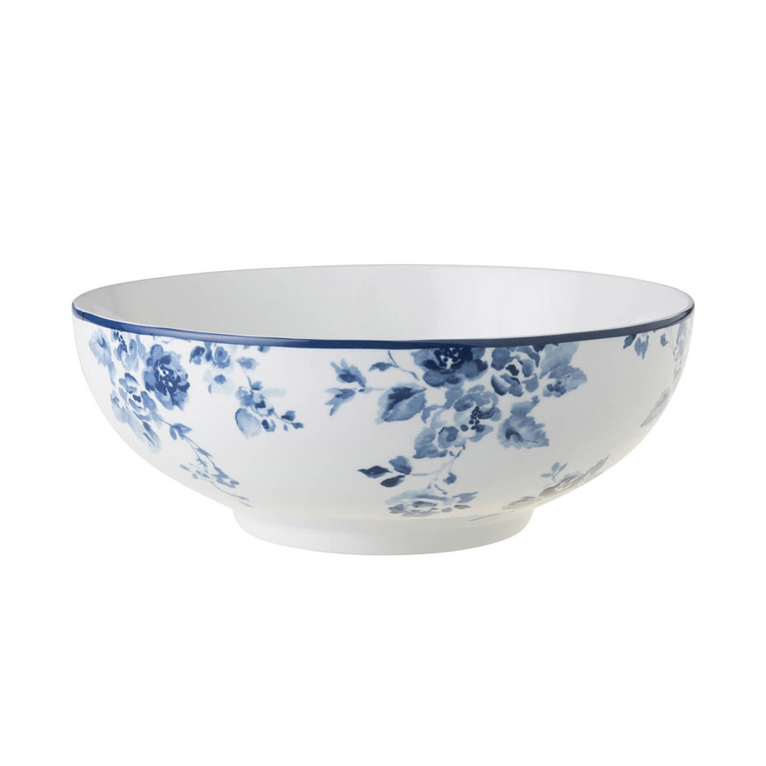 product image - Салатник порцеляновий Laura Ashley BLUEPRINT, 23 см, білий з синіми трояндами