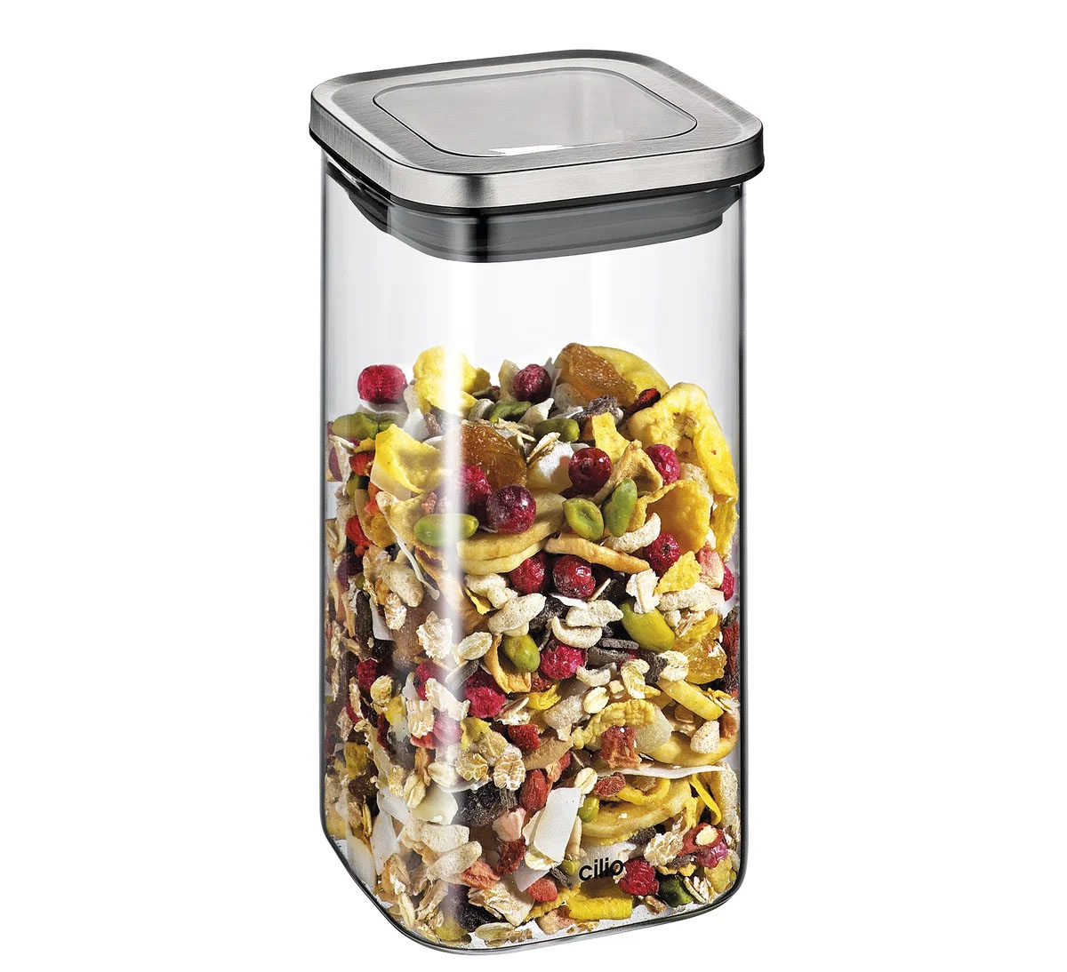 Емкость для хранения сыпучих продуктов Cilio Cubo, объем 1,35 л, прозрачный