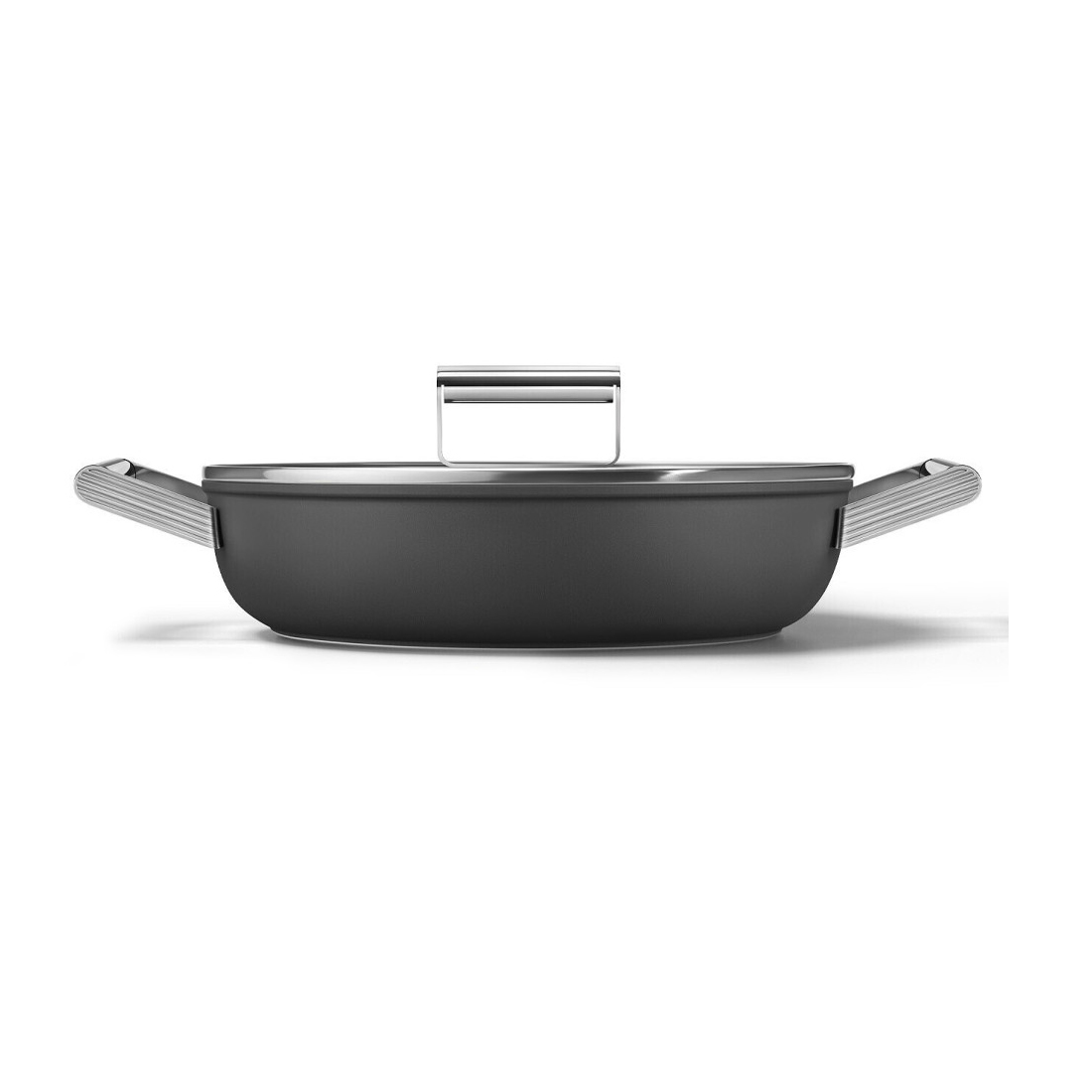 product image - Сковорода з двома ручками і кришкою Smeg 50 Style, діаметр 28 см, чорний