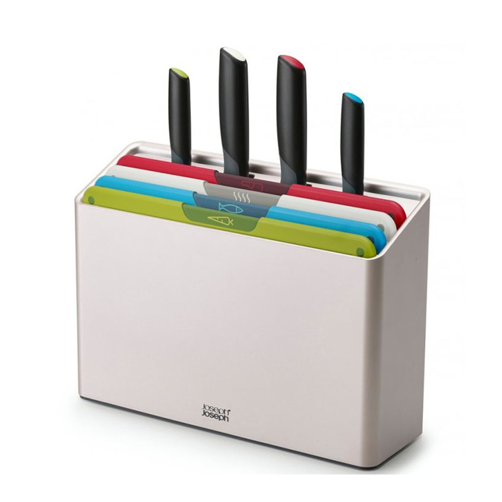 product image - Набір дощок обробних з ножами Joseph Joseph Folio Icon Plus Multicolour, 33x32x10,3 см, 9 предметів