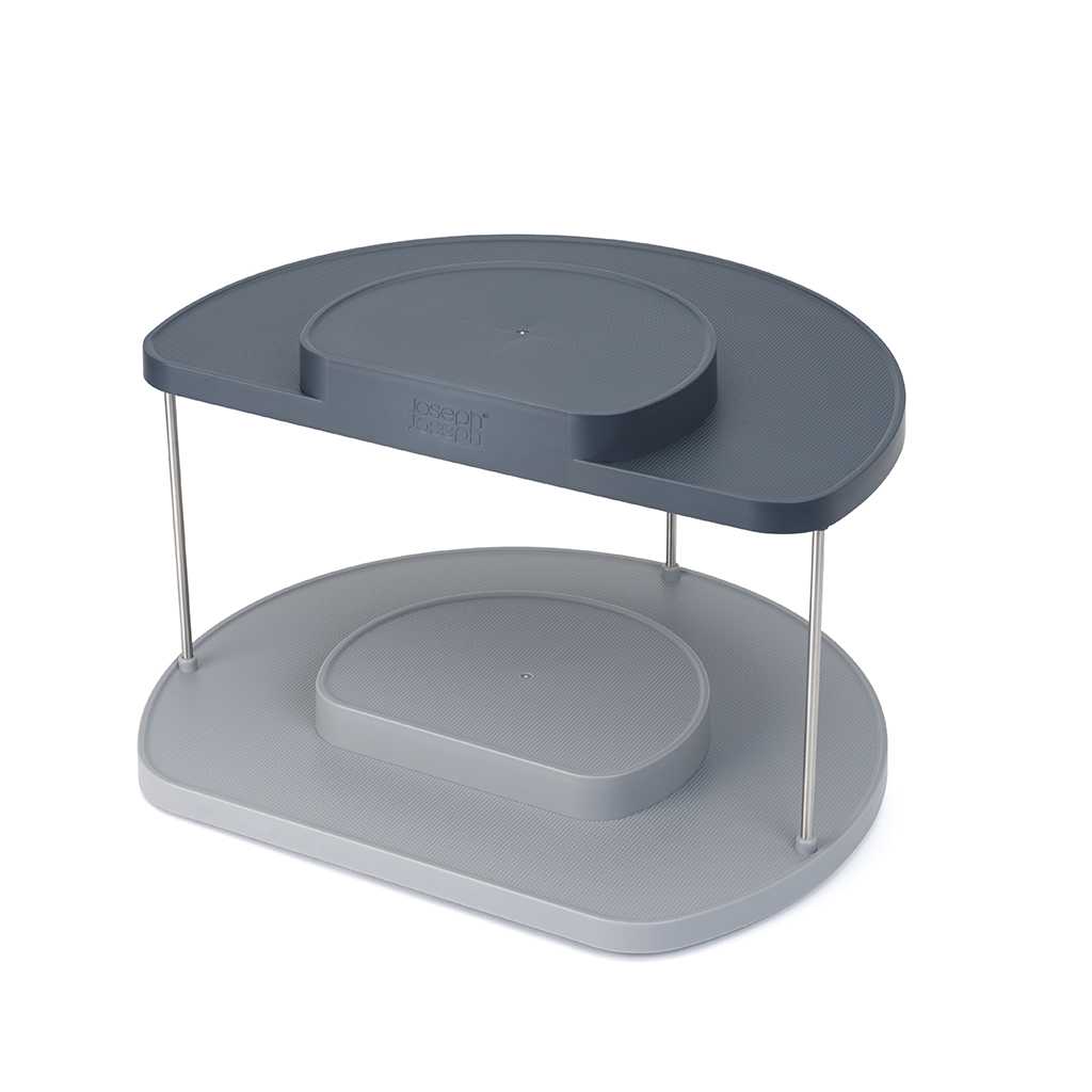 product image - Органайзер кухонный двухуровневый вращающийся Joseph Joseph CUPBOARDSTORE, размер 20,2 x 33 x 28 см, серый