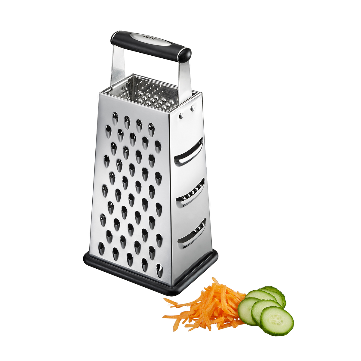 product image - Терка GEFU four way grater, 12 х 9 х24,5 см, сріблястий