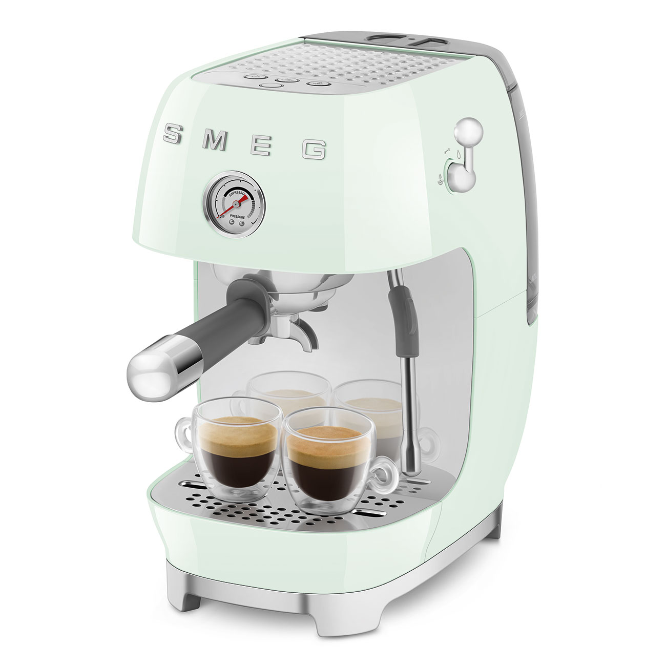Кавоварка еспресо Smeg 50 Style, 36,4x20,5x29,5 см, пастельно-зелений