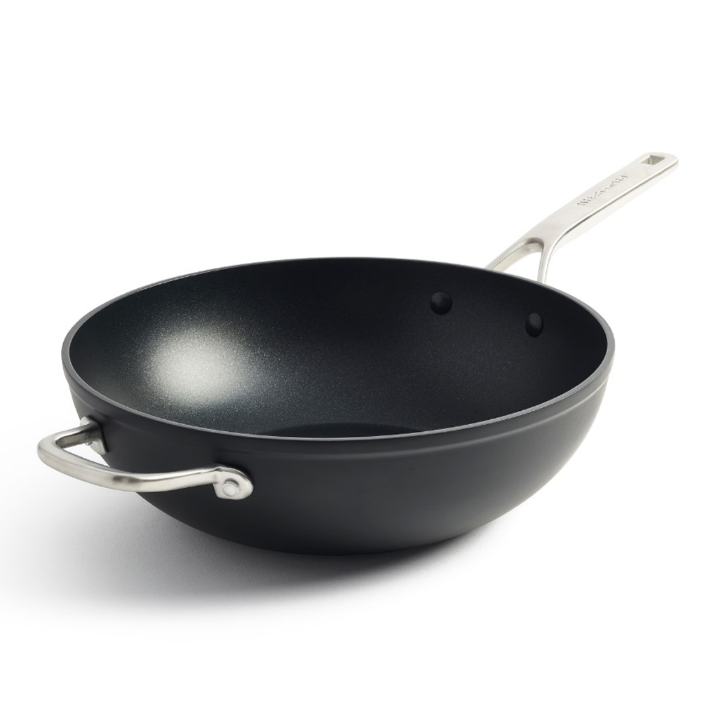 product image - Вок с антипригарным покрытием KitchenAid FHA, диаметр 30 см, черный