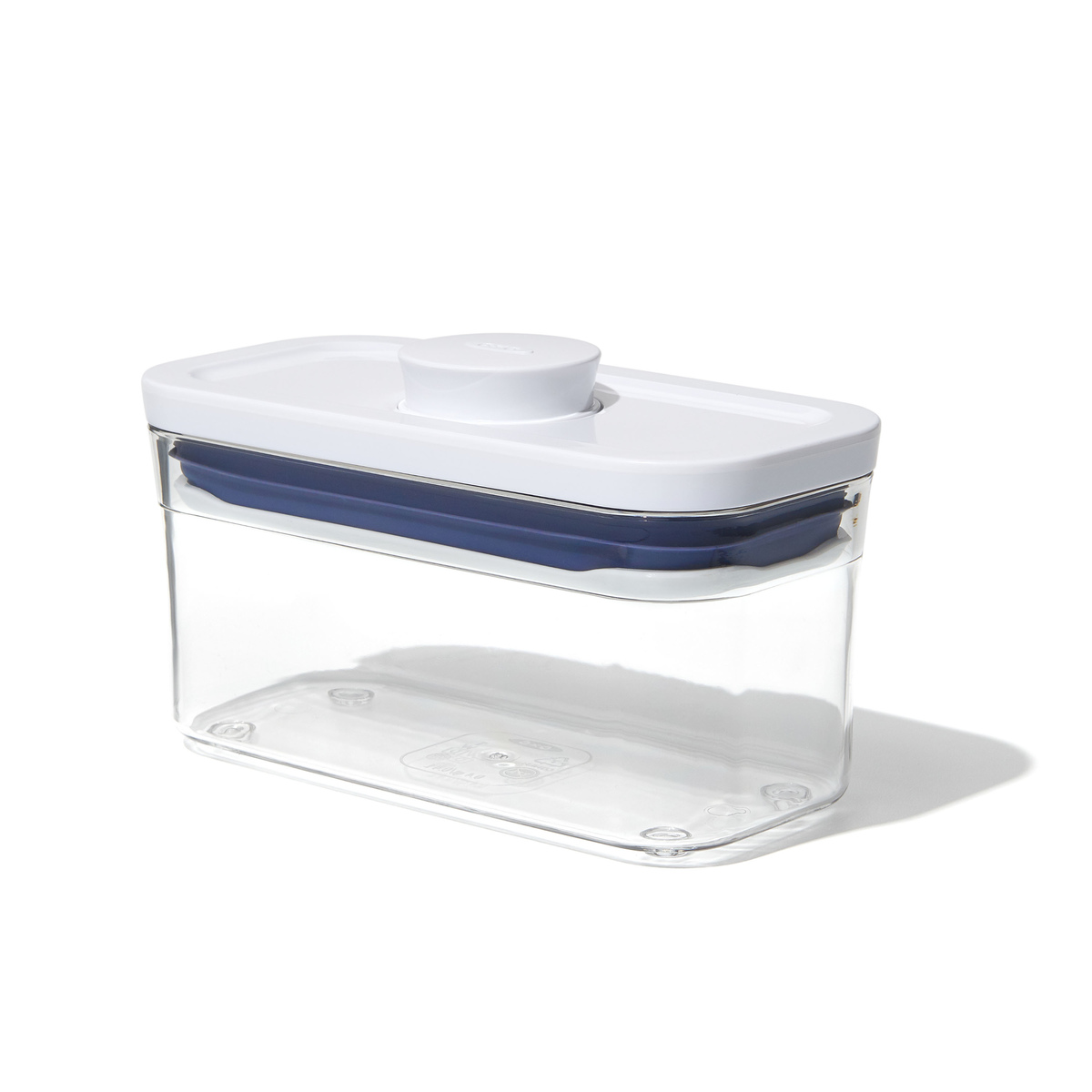product image - Емкость для хранения с всплывающей кнопкой OXO FOOD STORAGE, 16х8х8 см, объем 0,4 л, прозрачный с белым