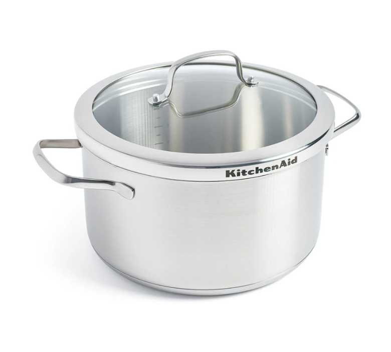 product image - Кастрюля с крышкой KitchenAid PROLINE, объем 5,7 л, серебристый