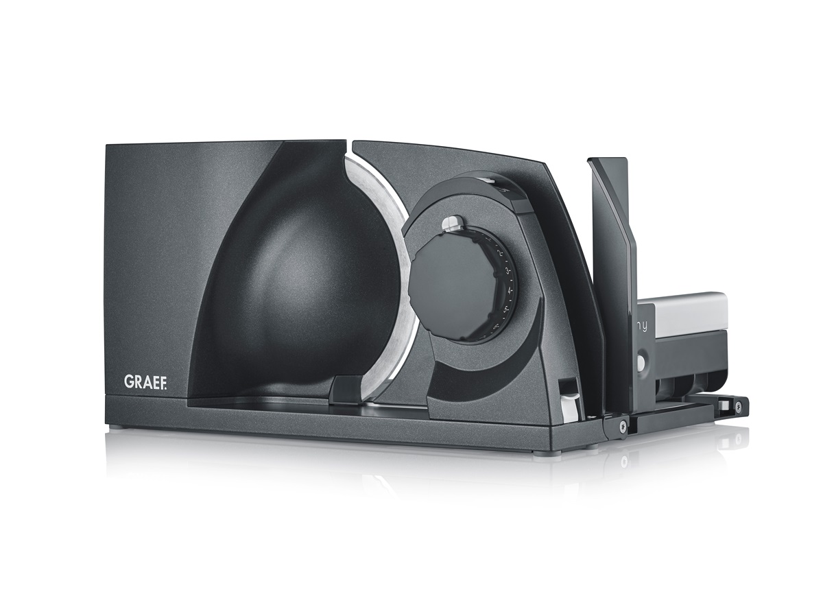 product image - Слайсер электрический складной с гладким лезвием Graef Mytiny, черний