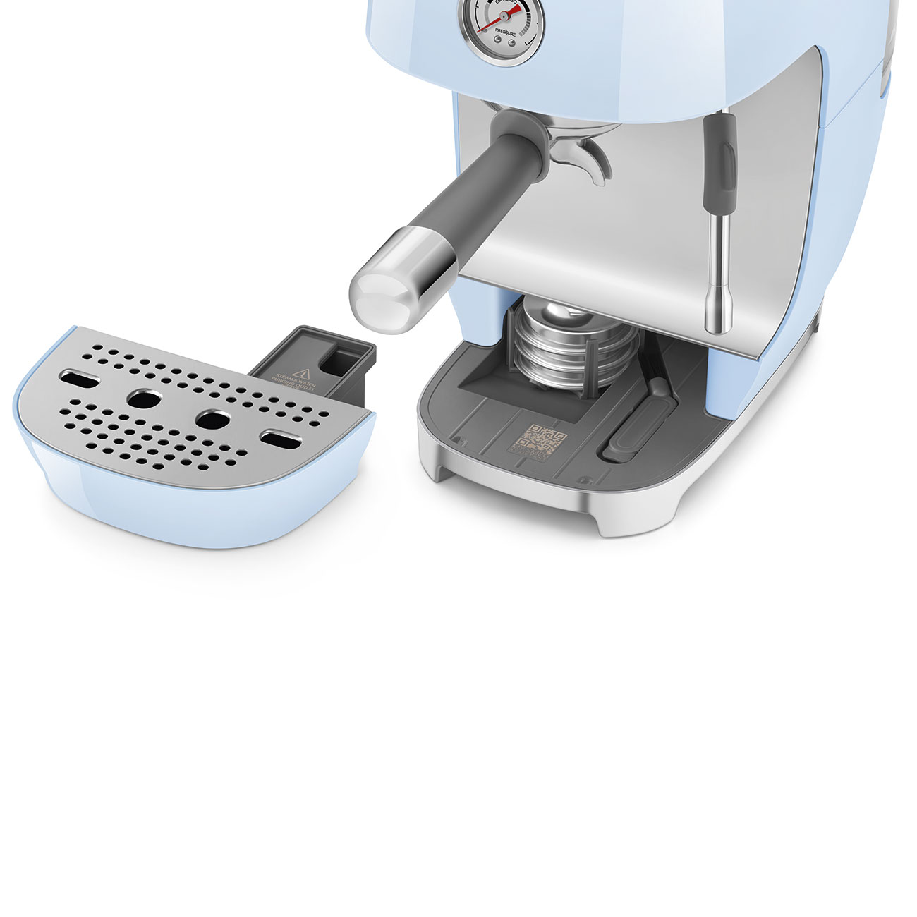 Кавоварка еспресо Smeg 50 Style, 36,4x20,5x29,5 см, блакитний