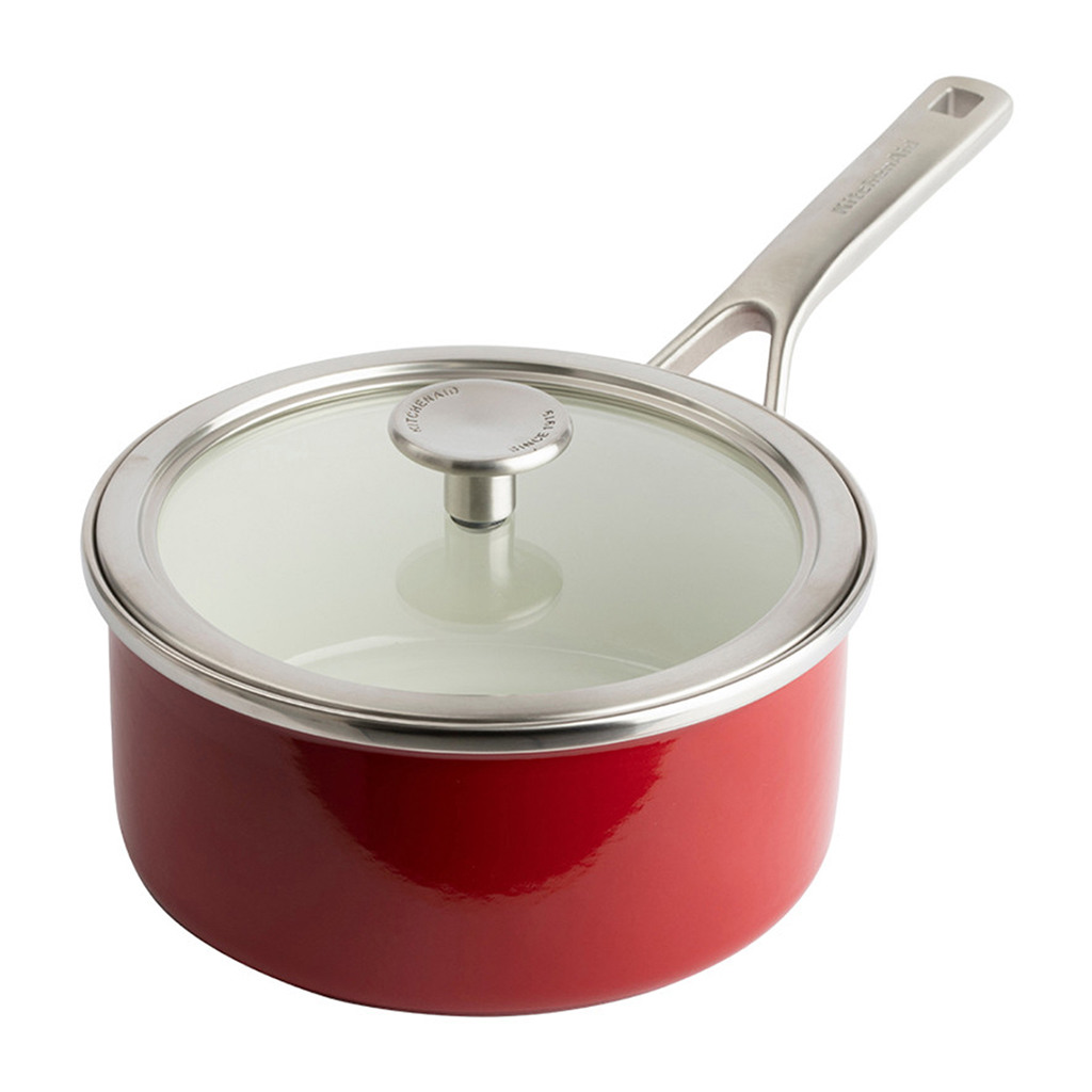 product image - Ківш з кришкою KitchenAid Steel Core, об'єм 2 л, діаметр 18 см, червоний