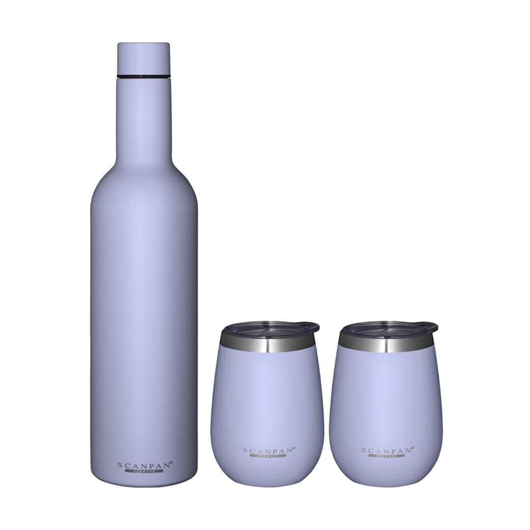 product image - Набор термобутылка и термостаканы Scanpan TO GO, объем 0,75 л и 0,3 л, лавандовый, 3 предмета