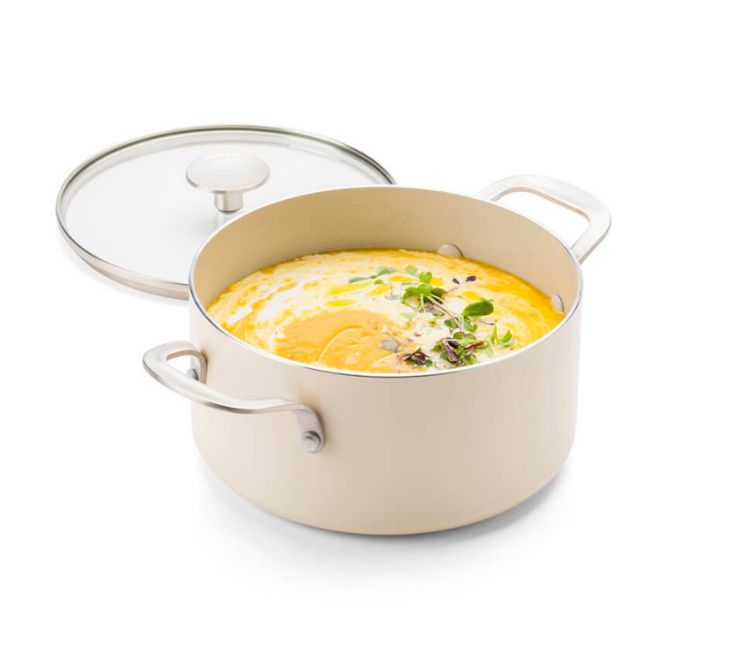Каструля з кришкою антипригарна KitchenAid Aluminium Ceramic, об'єм 3,1 л, діаметр 20 см, кремовий