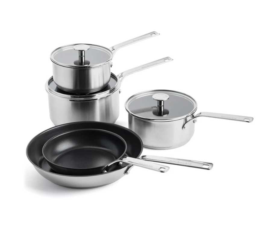 product image - Набор кухонной посуды KitchenAid SSS, серебристый, 5 шт