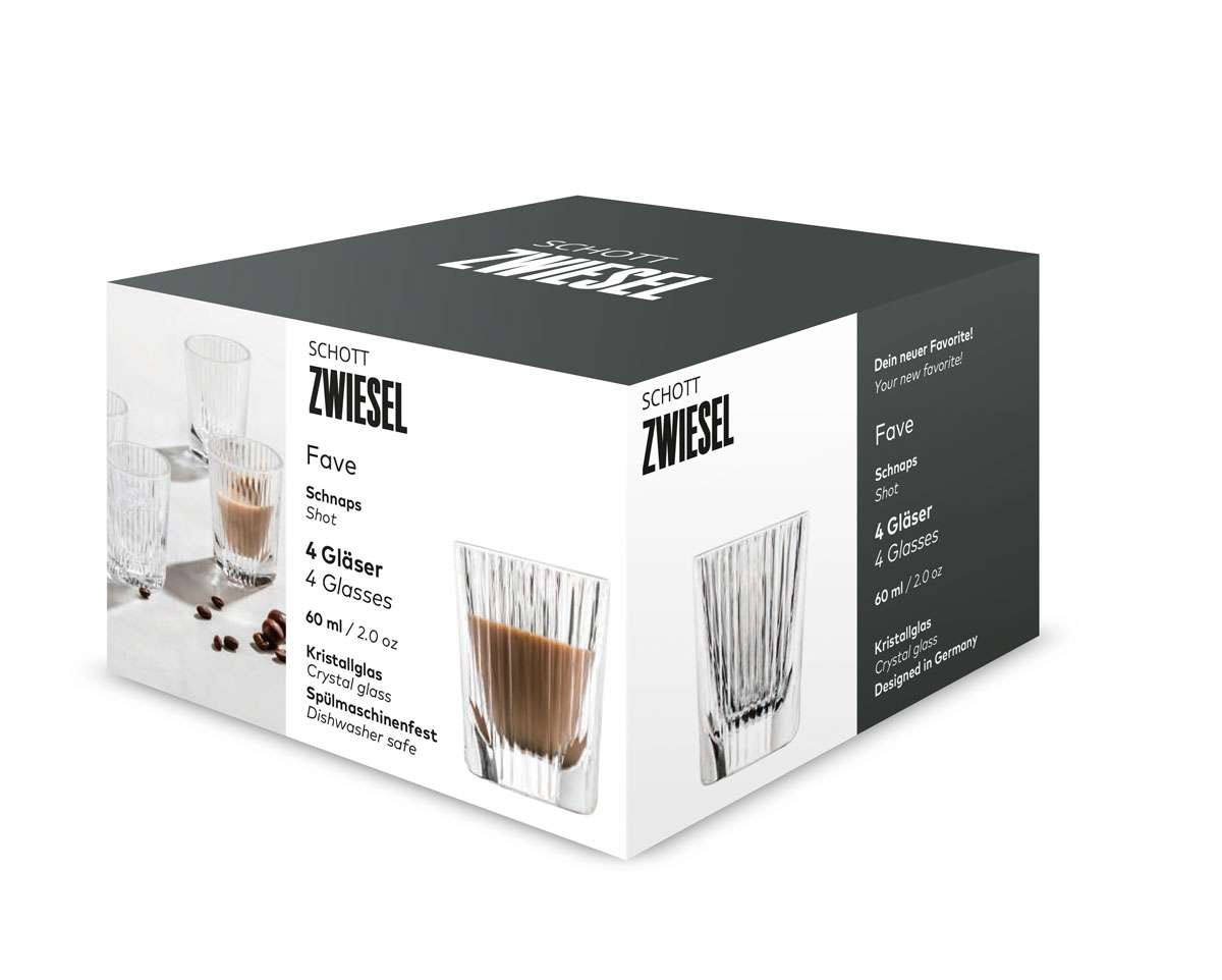 Набор стопок Schott Zwiesel Fave, объем 0,06 л, прозрачный, 4 шт