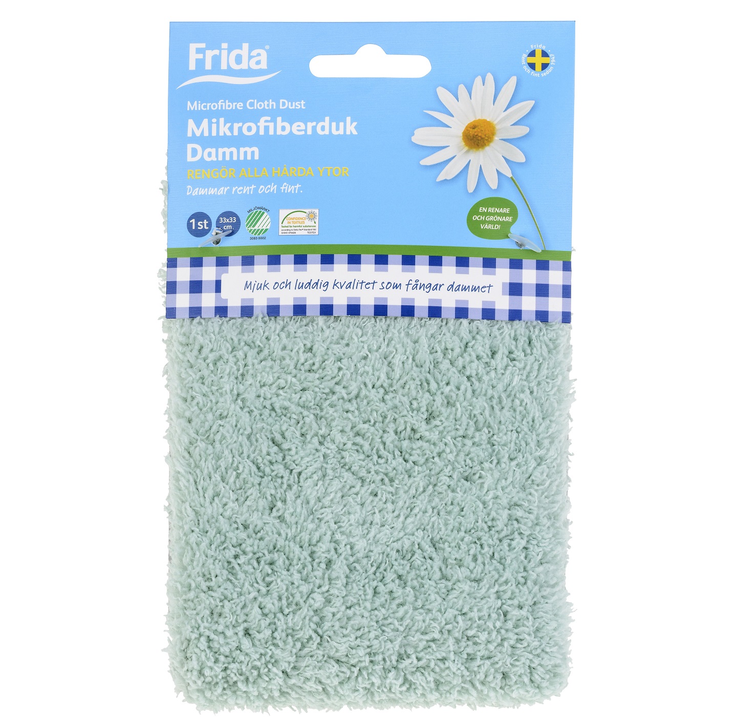 product image - Салфетка для удаления пыли Frida, 33х33 см, 100% полиэстер, голубой