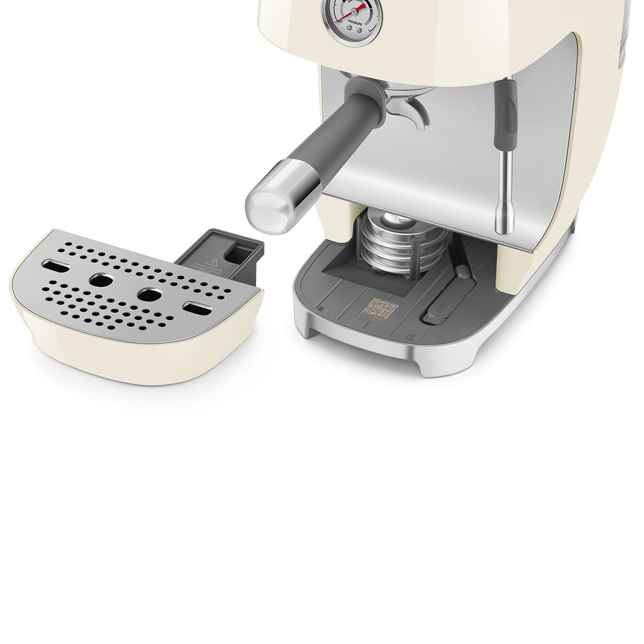 Кавоварка еспресо Smeg 50 Style, 36,4x20,5x29,5 см, кремовий