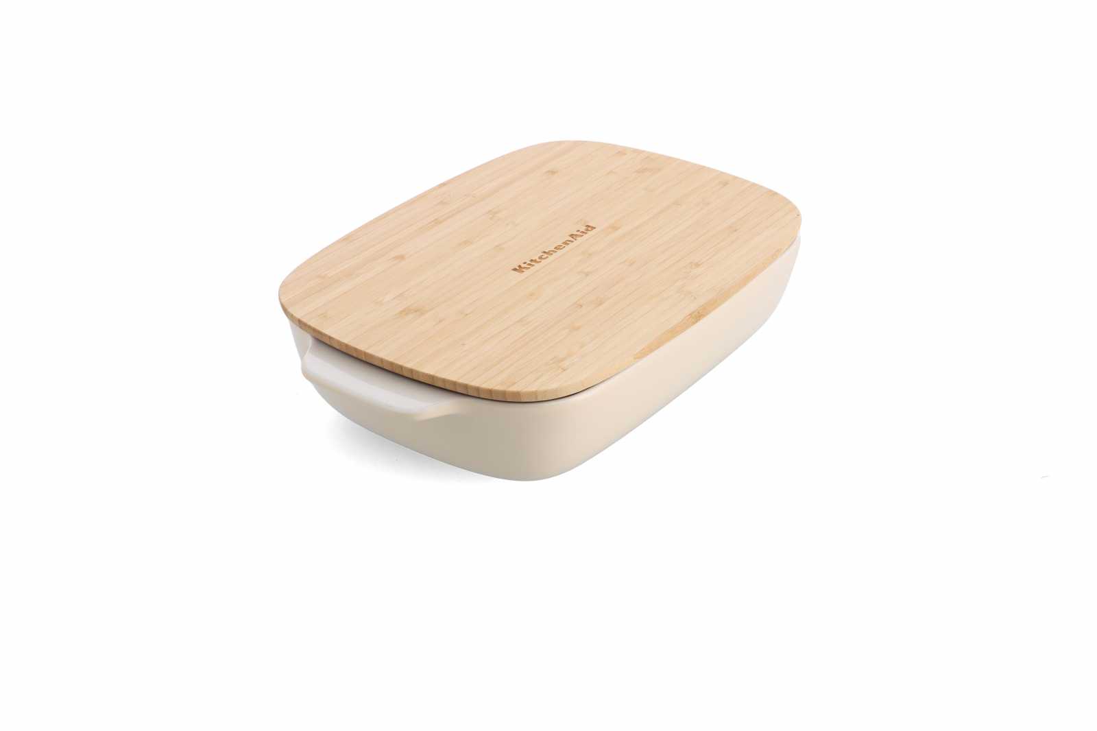product image - Форма для запекания с крышкой KitchenAid, 40,4х24,8х8,8 см, миндальный крем