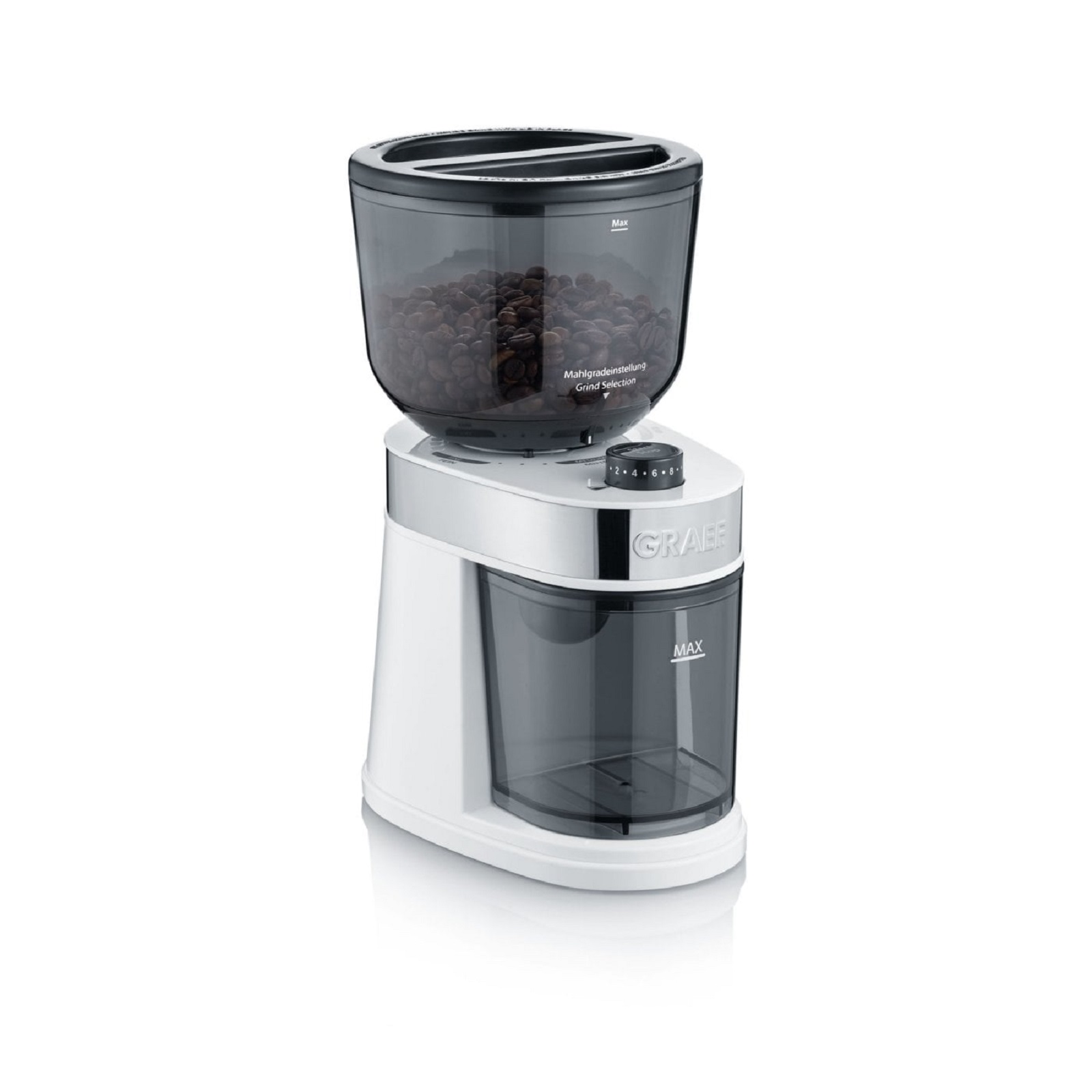 product image - Кавомолка електрична GRAEF COFFEE GRINDER, 19х13х26,6 см, білий