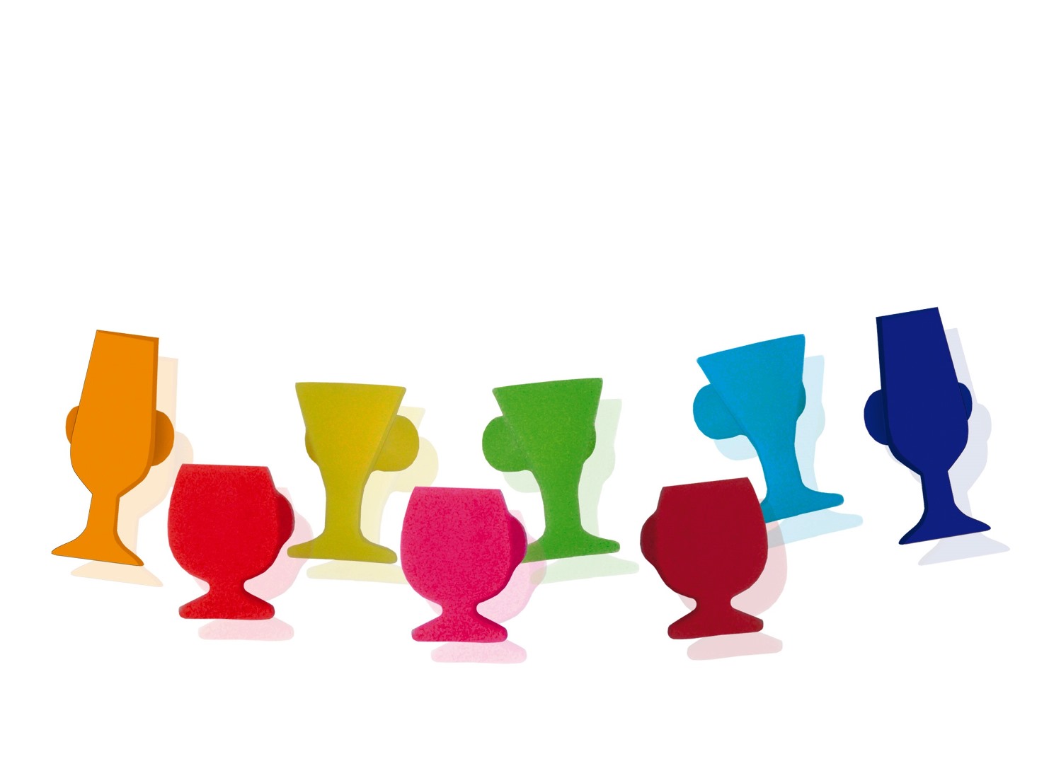 product image - Набор разноцветных маркеров на бокалы VinBouquet TO SERVE Cocktail, 8 штук