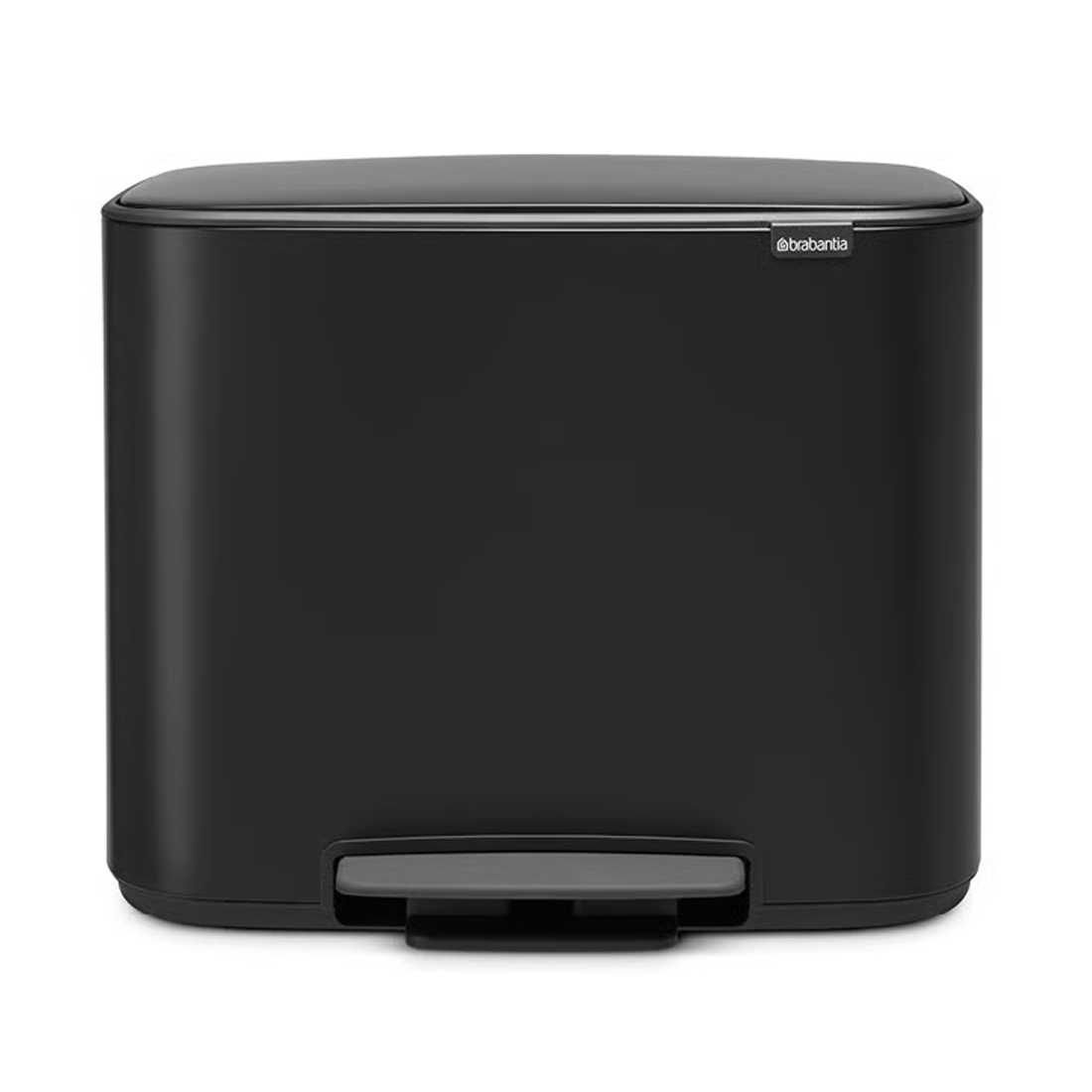 Бак для сміття Brabantia Bo Pedal Bin, об'єм 3 х 11 л, чорний матовий