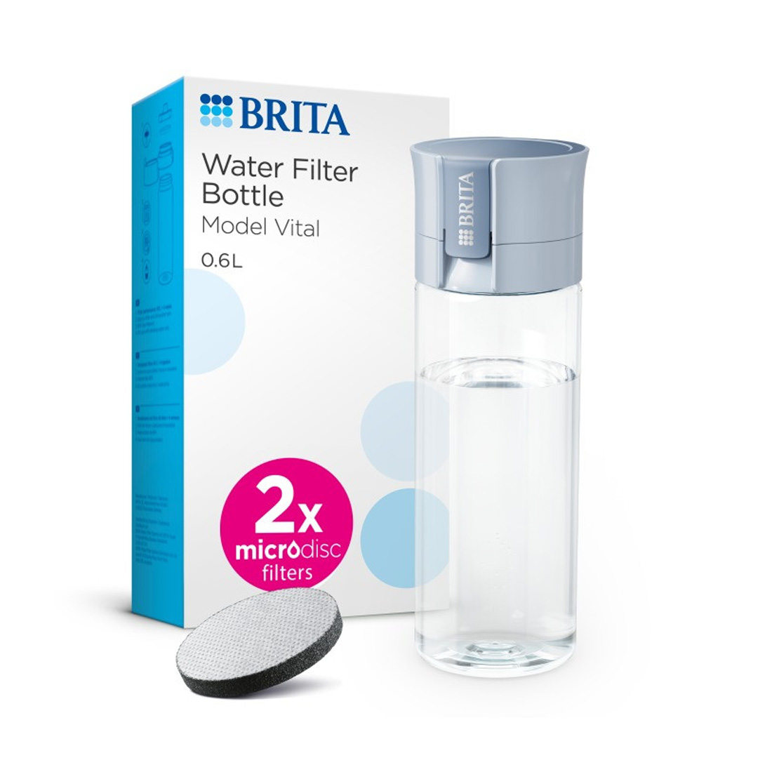product image - Фільтр-пляшка Brita Vital, об'єм 0,6 л, блакитний