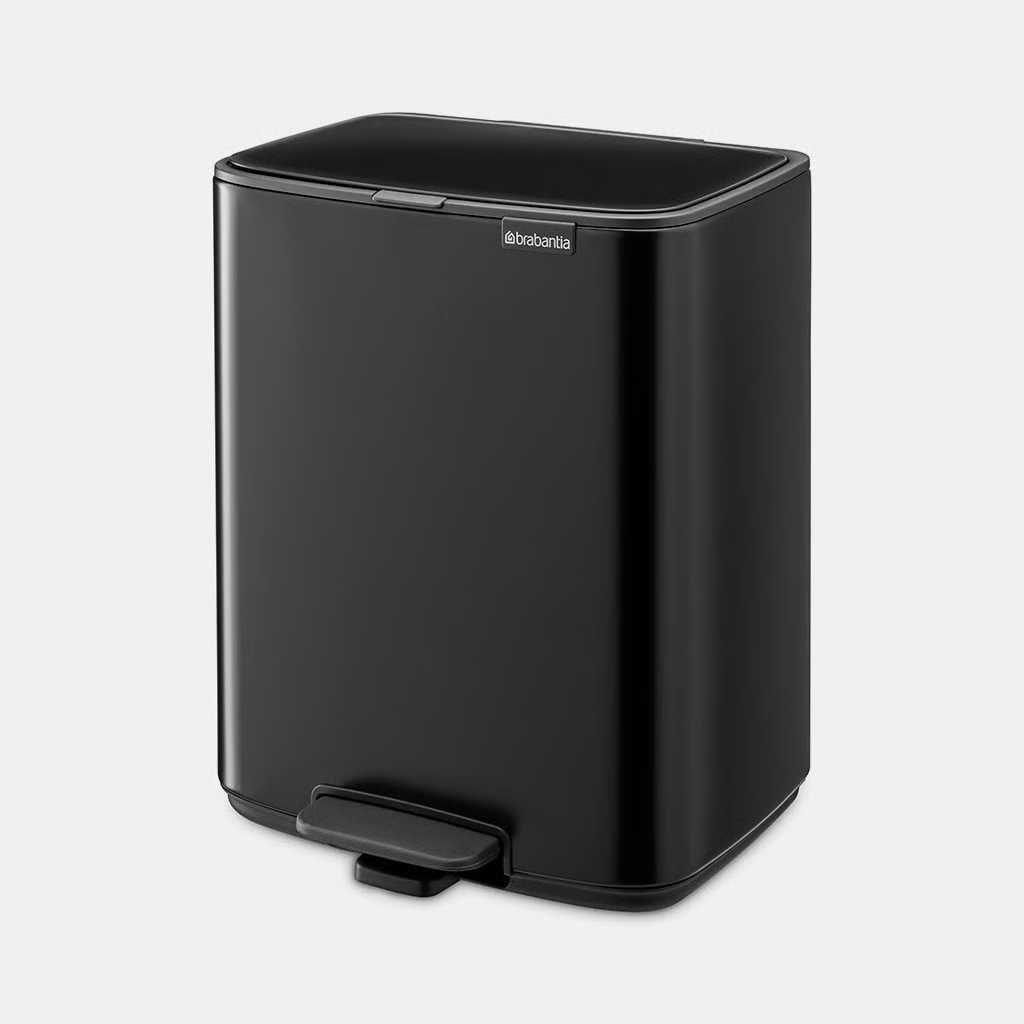 Бак для мусора Brabantia Bo Pedal Bin, объем 12 л, черный матовый