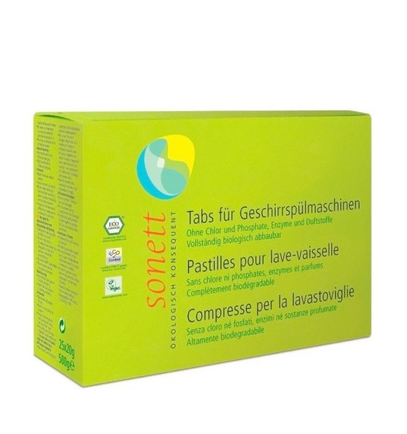 product image - Органические таблетки для посудомоечных машин Sonett, 25 штук