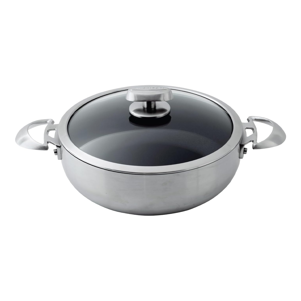 product image - Сотейник с крышкой Scanpan CS+, диаметр 26 см, объем 3,7 л, серебристый матовый с черным