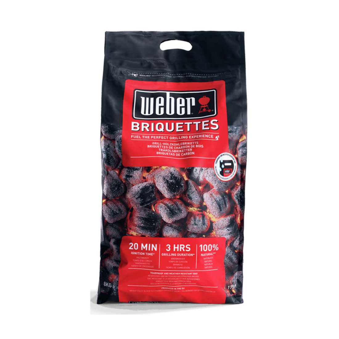 product image - Вугільні брикети Weber, об'єм 8 кг, чорний