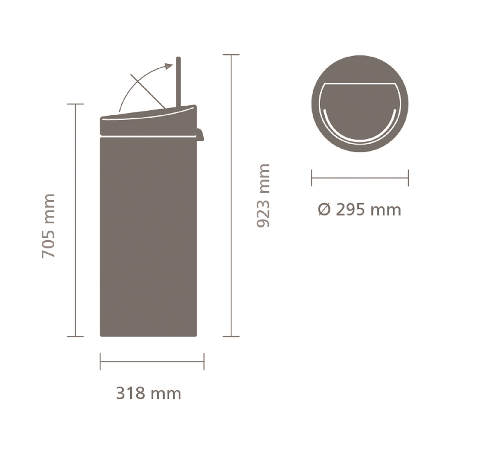 Бак для сміття Touch Bin Brabantia, об'єм 30 л, чорний