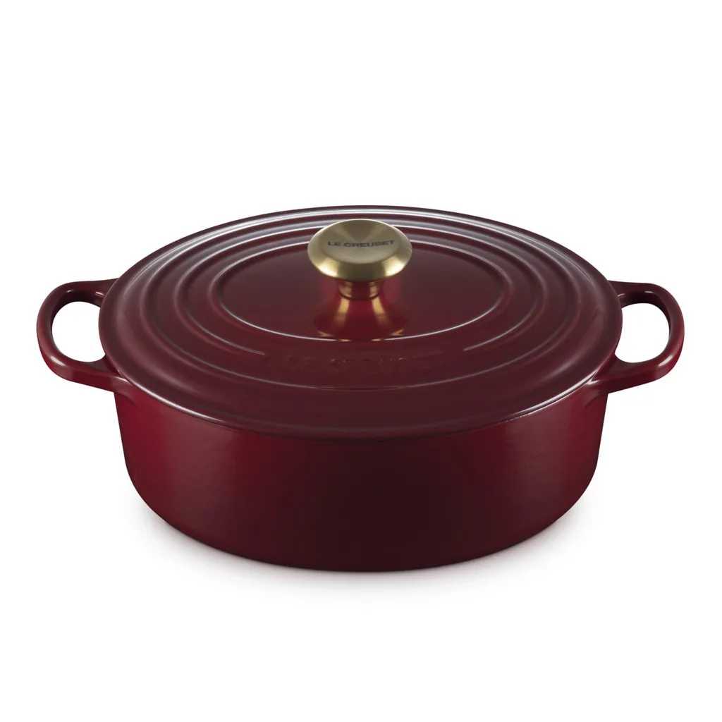 product image - Каструля овальна Le Creuset CAST IRON, об'єм 4,1 л, діаметр 27 см, гранат