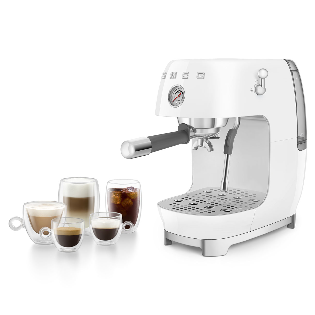 Кавоварка еспресо Smeg 50 Style, 36,4x20,5x29,5 см, білий