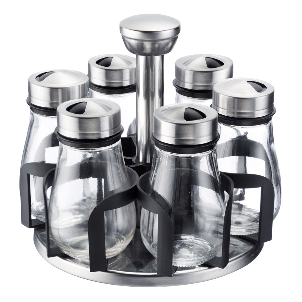 product image - Карусель для специй Westmark Lissabon, прозрачно-серебристый, 7 предметов