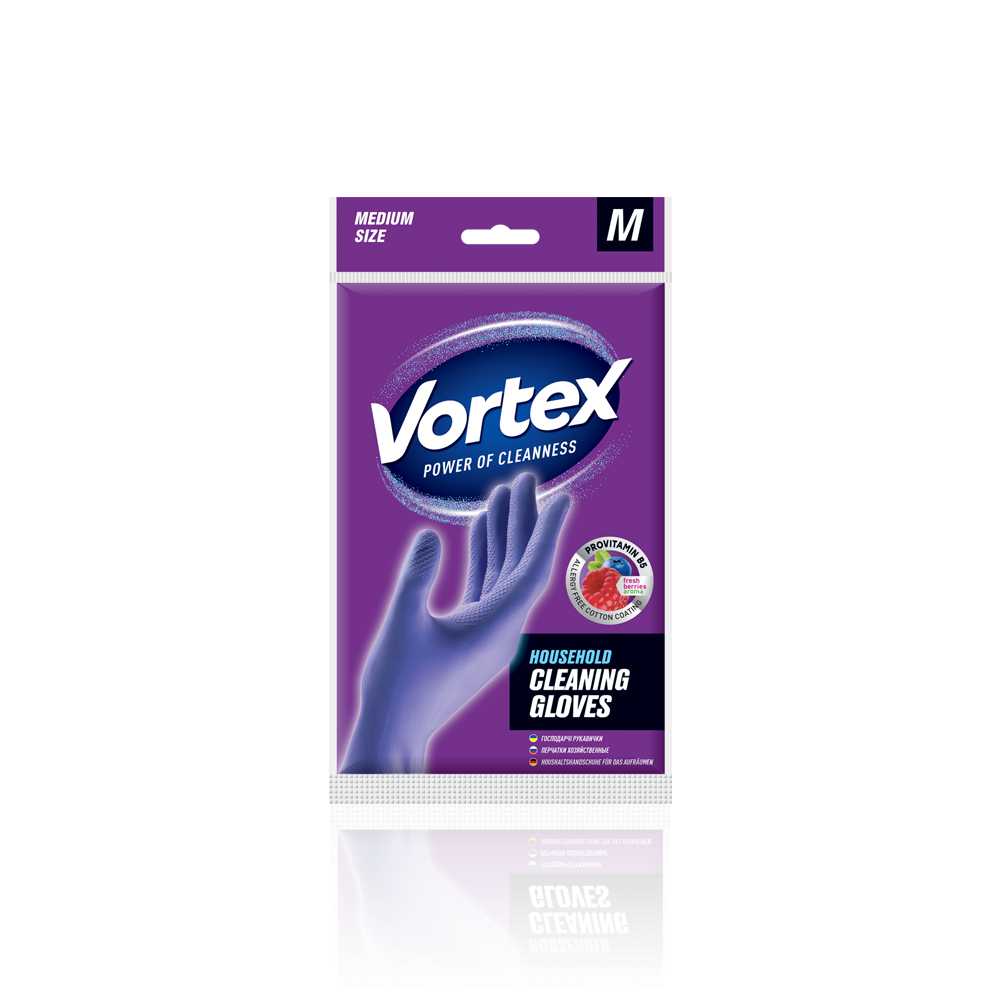 product image - Перчатки Vortex, размер М (с провитамином В5 и запахом лесных ягод)