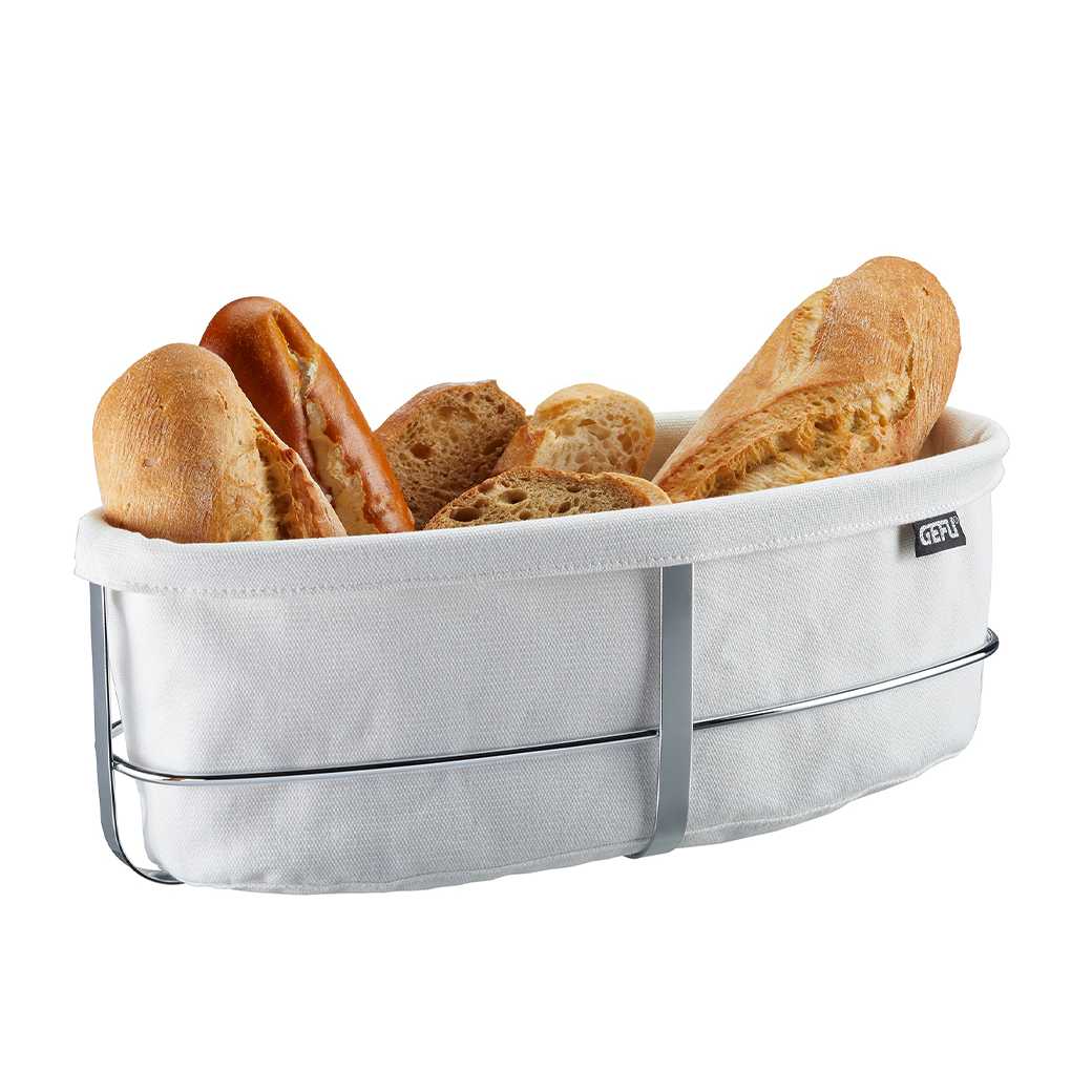 product image - Кошик для хліба овальний GEFU Bread basket BRUNCH, 33,5х15х11,5 см, білий